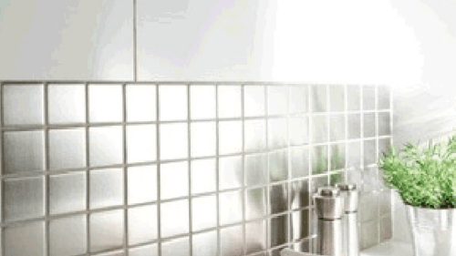 Panel decorativo Mosaico  Cuadrícula Plateada Código 211017 - Unidad